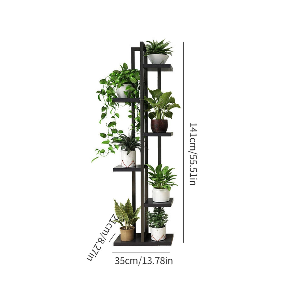 Étagère à plantes en bois — 6 niveaux (vue 10) - Nesty