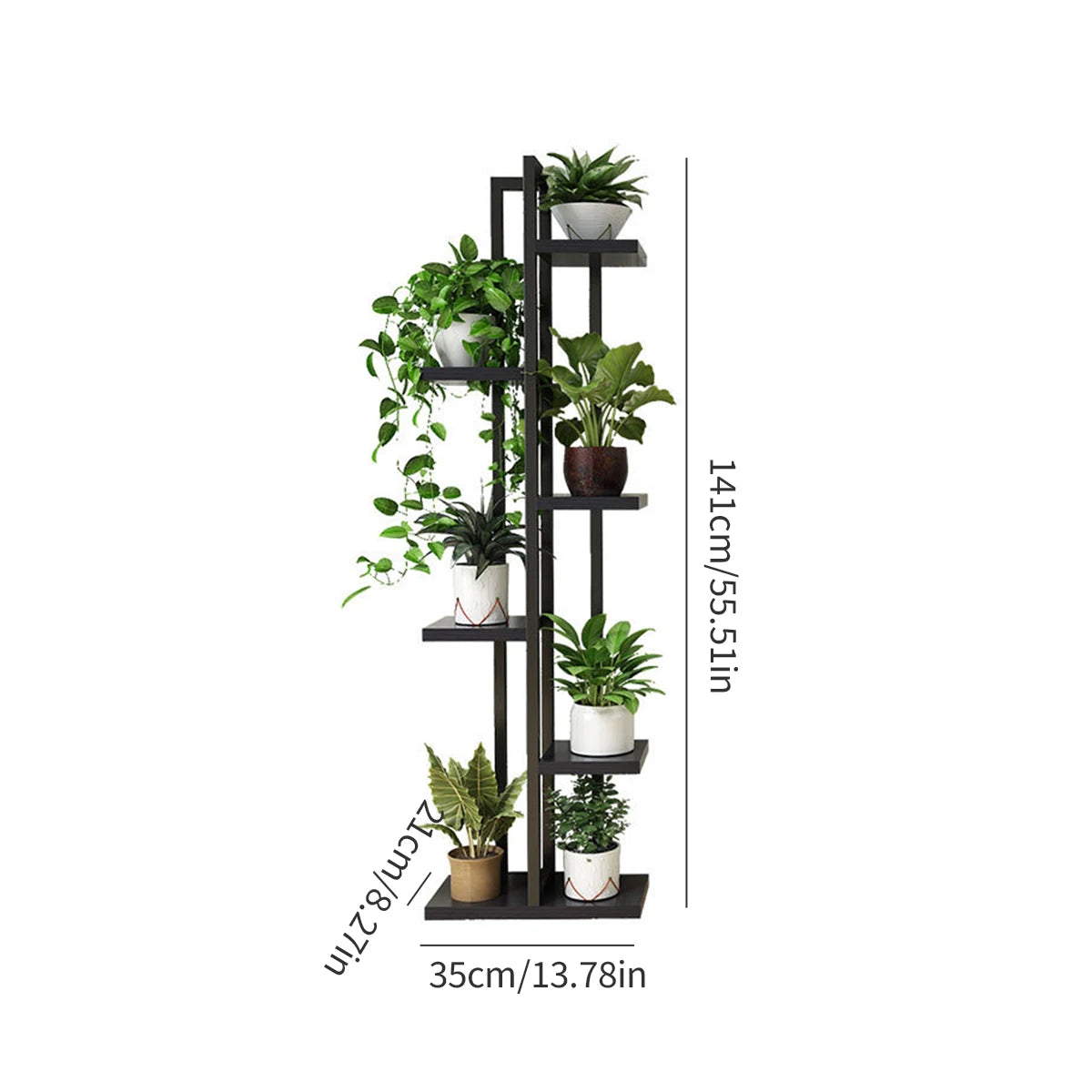 Étagère à plantes en bois — 6 niveaux (vue 10) - Nesty