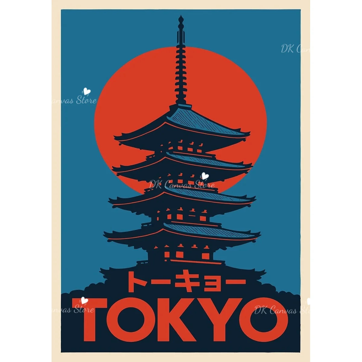 Toile murale illustrée — scène japonaise vintage - Nesty (vue 10)