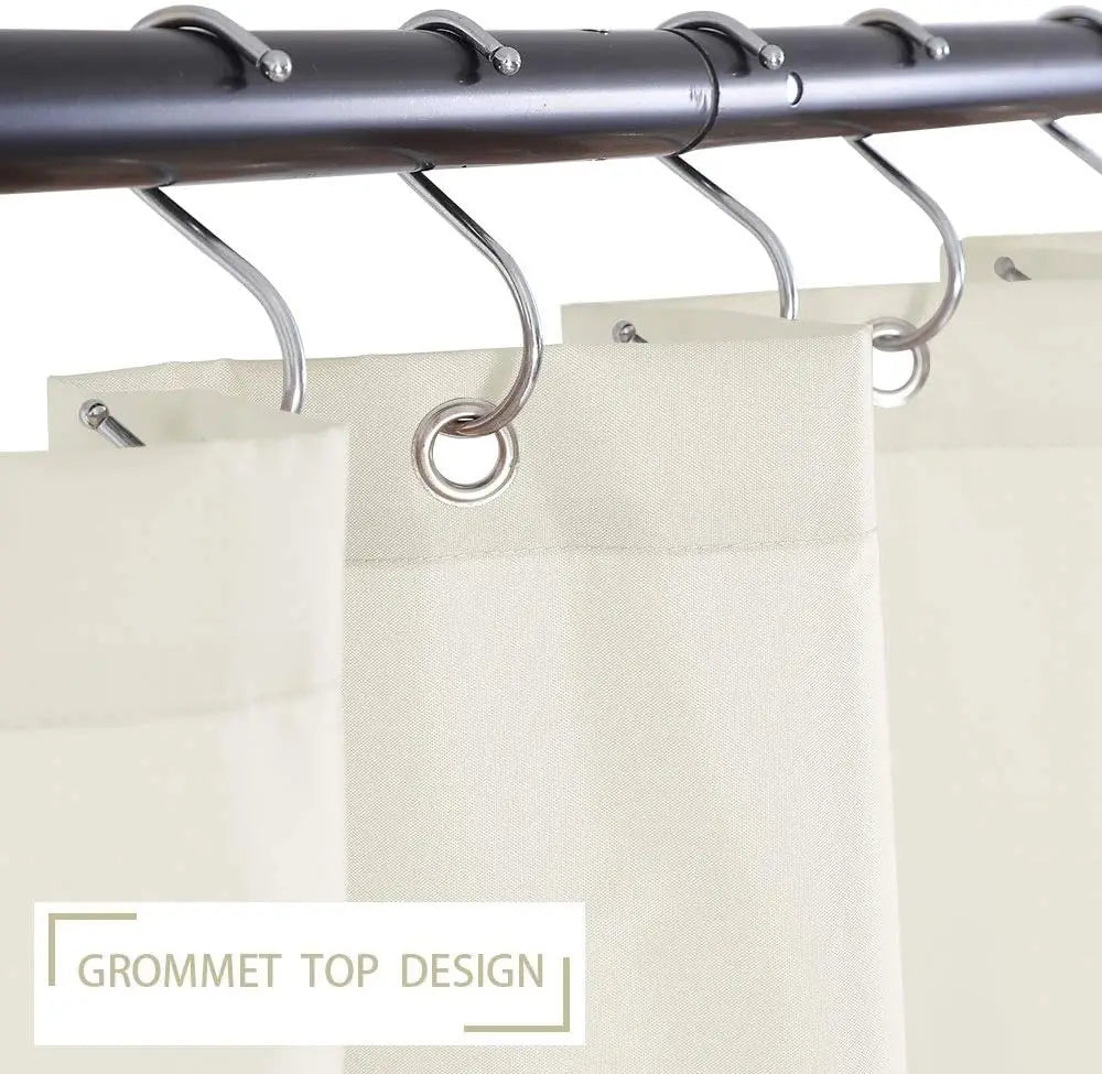 Rideau de douche ivoire en tissu imperméable, format extra long - Nesty (vue 4)