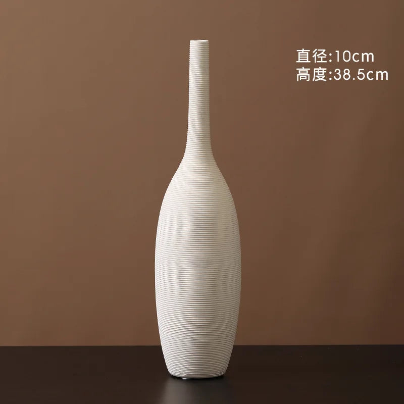 Vase céramique blanc épuré, motif végétal - Nesty (vue 9)