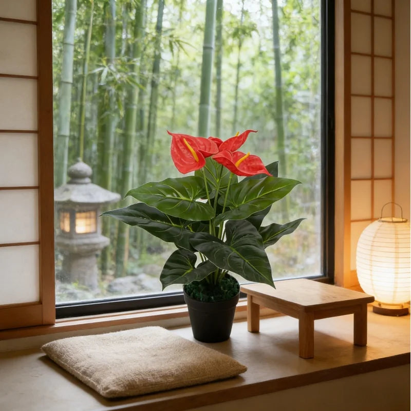 Plante artificielle décorative à fleurs, 45 cm avec éclairage - Nesty (vue 1)