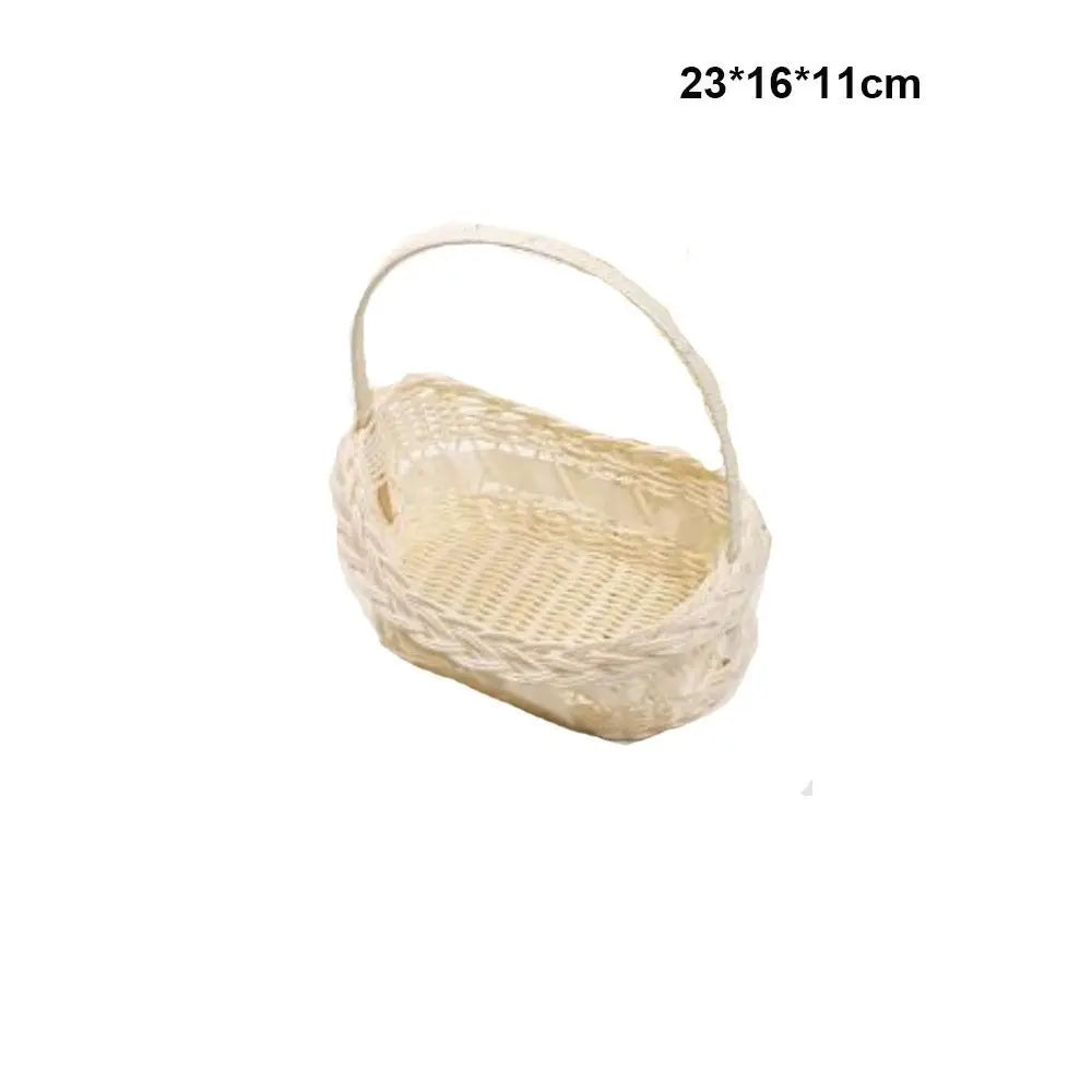 Panier tressé à anse, beige, corbeille de rangement décorative (vue 6) - Nesty