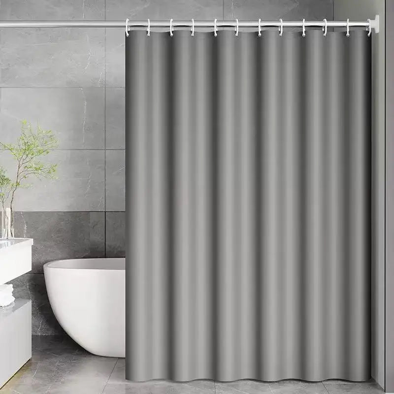 Rideau de douche opaque en PEVA — anneaux métalliques et toucher soyeux (vue 9) - Nesty