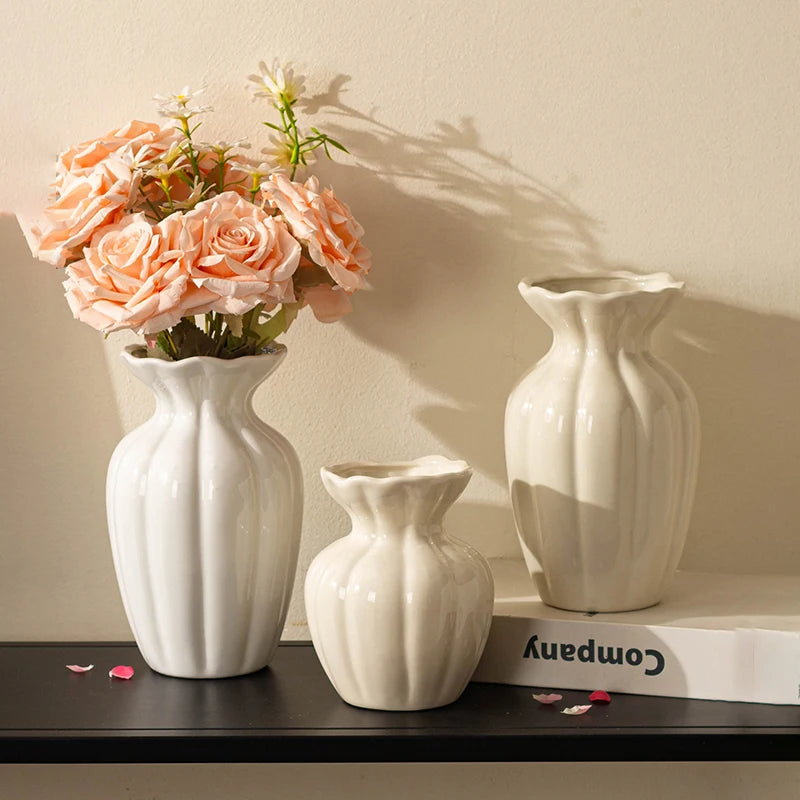 Vase en céramique crème, style français - Nesty (vue 2)