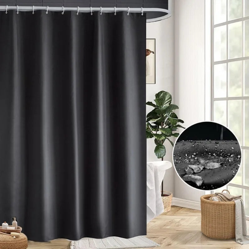 Rideau de douche noir en PEVA, cloison décorative imperméable - Nesty (vue 2)