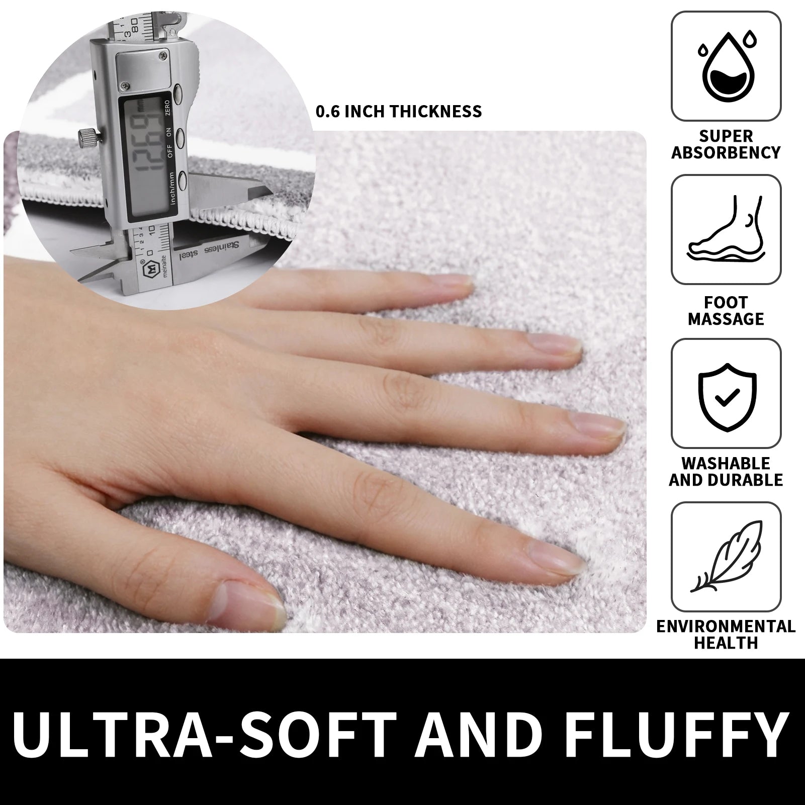 Tapis de bain en mousse à mémoire de forme — coton, très absorbant - Nesty (vue 20)