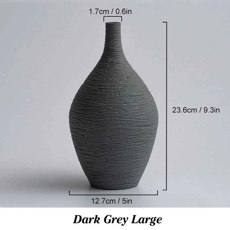 Vase en céramique à col étroit Nesty - Style nordique sobre (vue 8)
