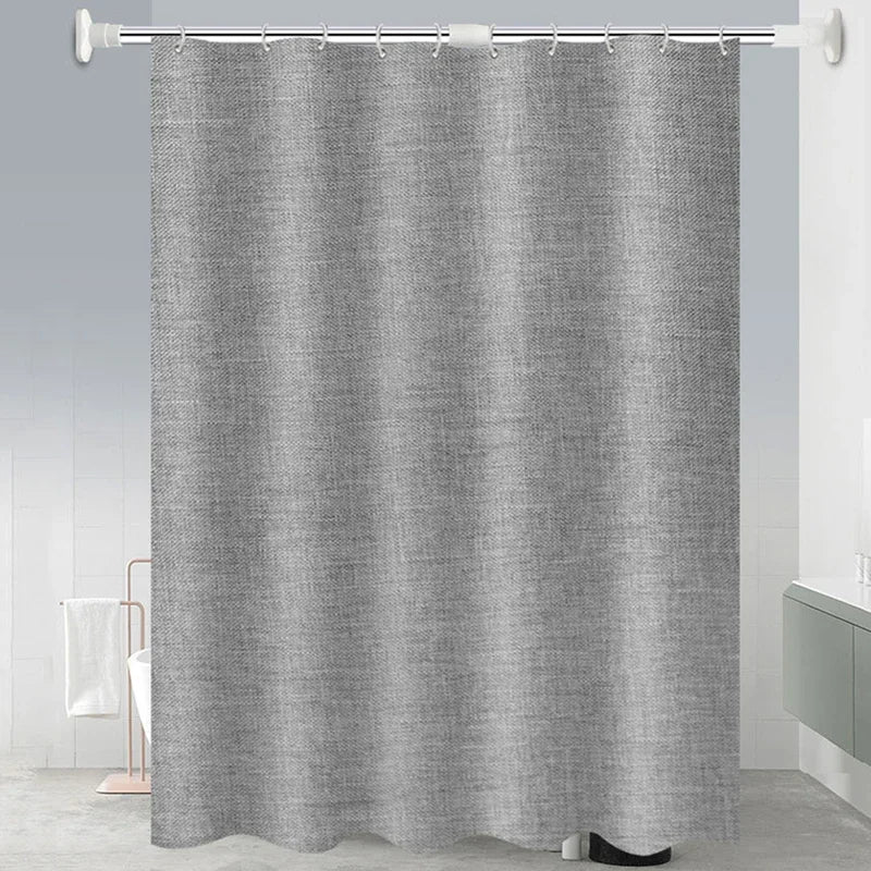 Rideau de douche imperméable gris — polyester uni, plusieurs tailles - Nesty (vue 1)