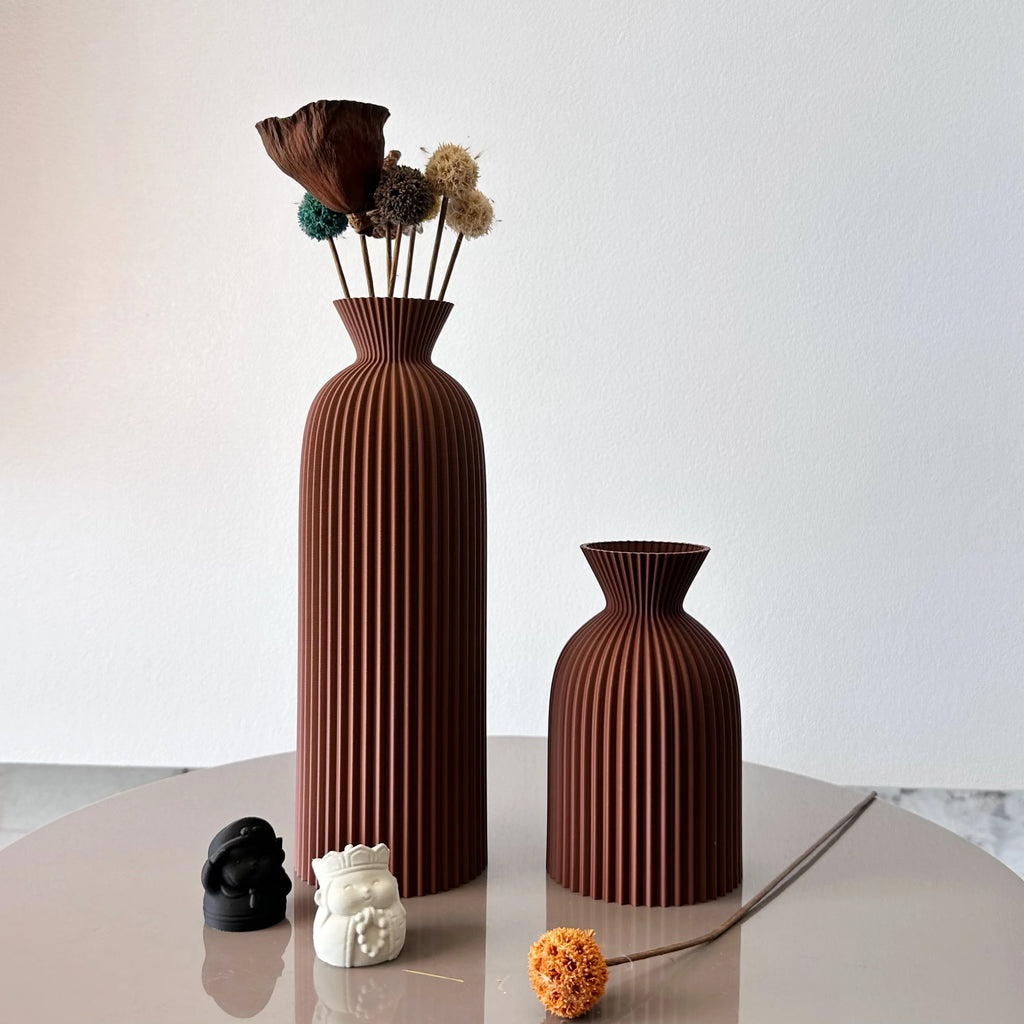 Duo de vases à motif ondulé pour fleurs séchées (vue 11) - Nesty