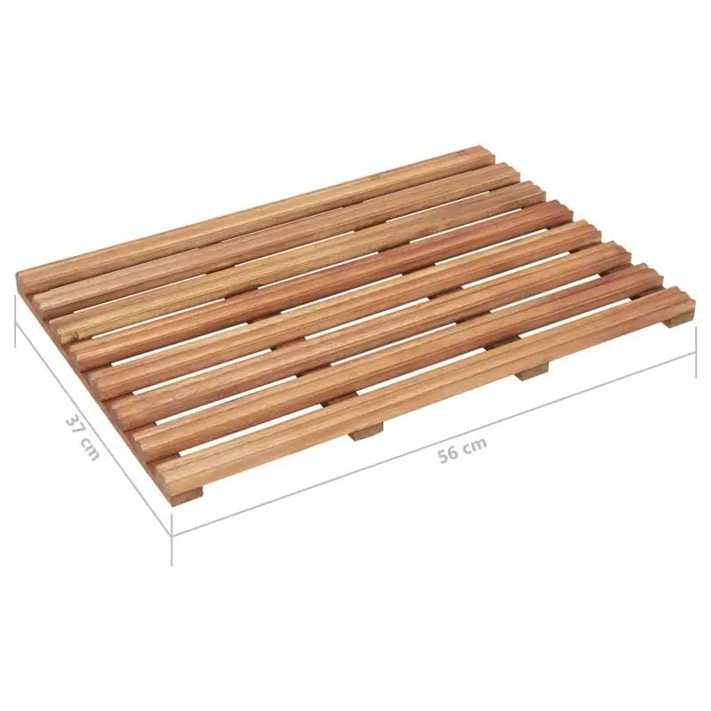 Duo de tapis de douche en bois d'acacia — finition huilée naturelle - Nesty (vue 7)