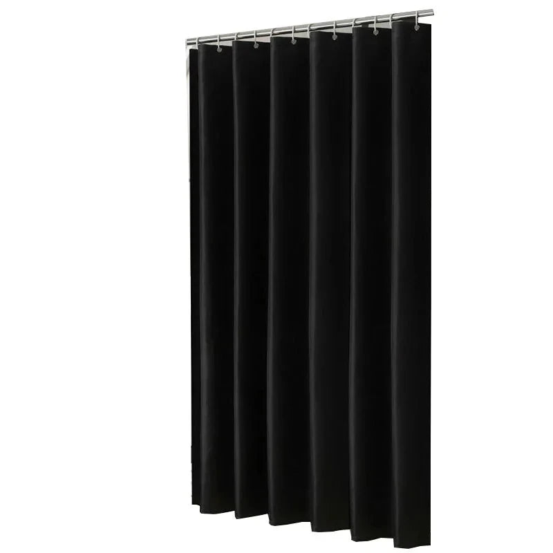 Rideau de douche noir grand format en tissu imperméable - Nesty (vue 7)