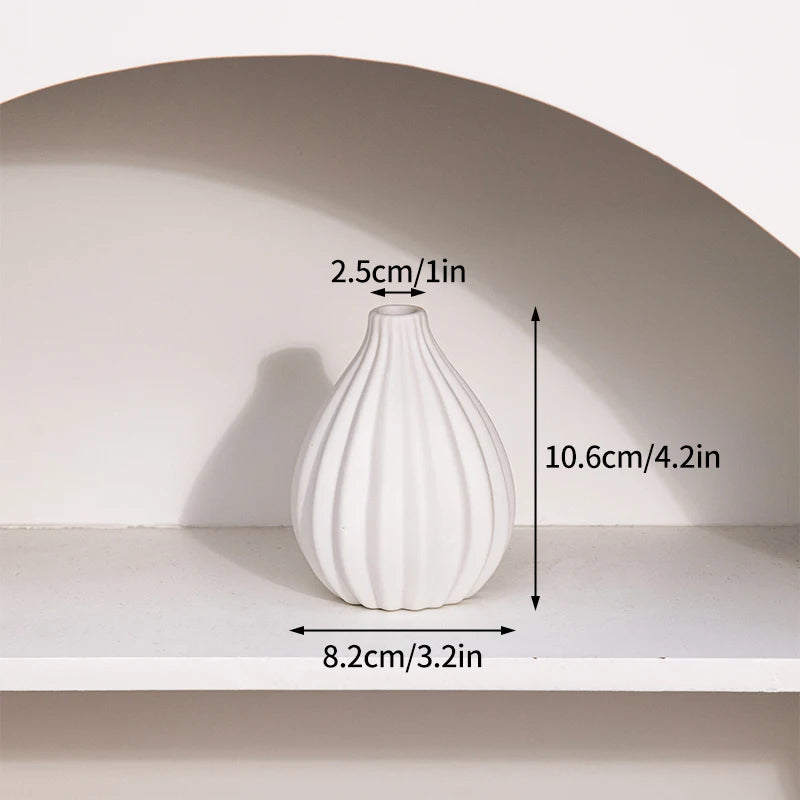Vase en céramique blanc, style nordique épuré - Nesty (vue 38)