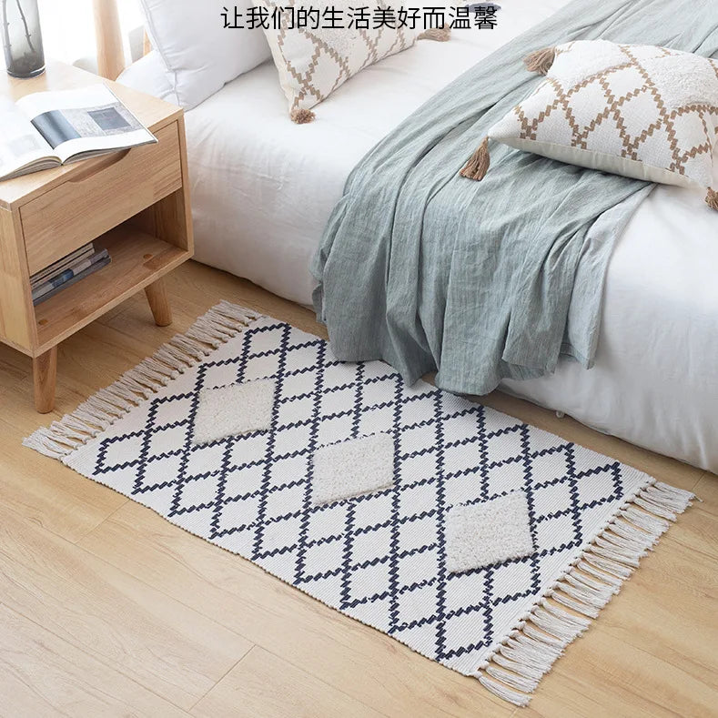 Tapis tissé main à franges — esprit bohème - Nesty (vue 37)