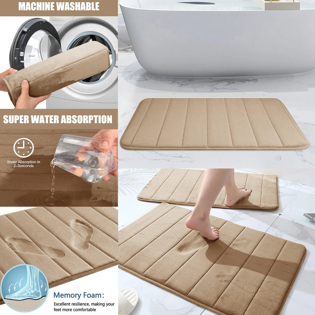 Tapis de bain en mousse à mémoire de forme — coton, très absorbant - Nesty (vue 6)