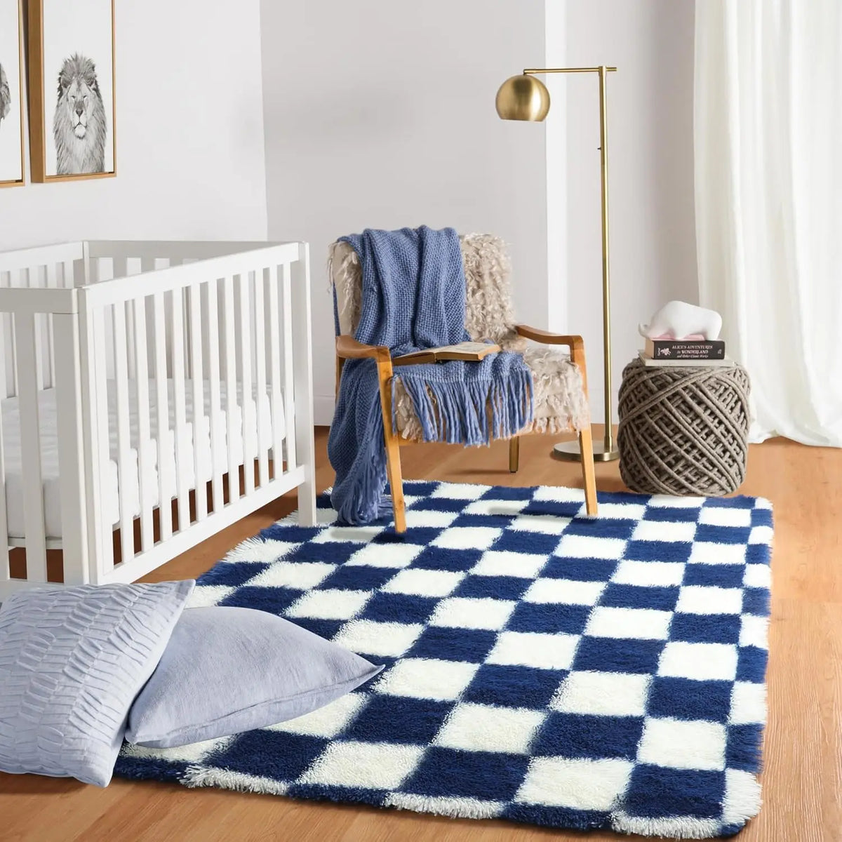 Tapis à damier moelleux pour salon (vue 5) - Nesty