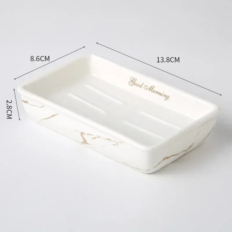 Porte-savon en céramique rectangulaire, style épuré (vue 19) - Nesty