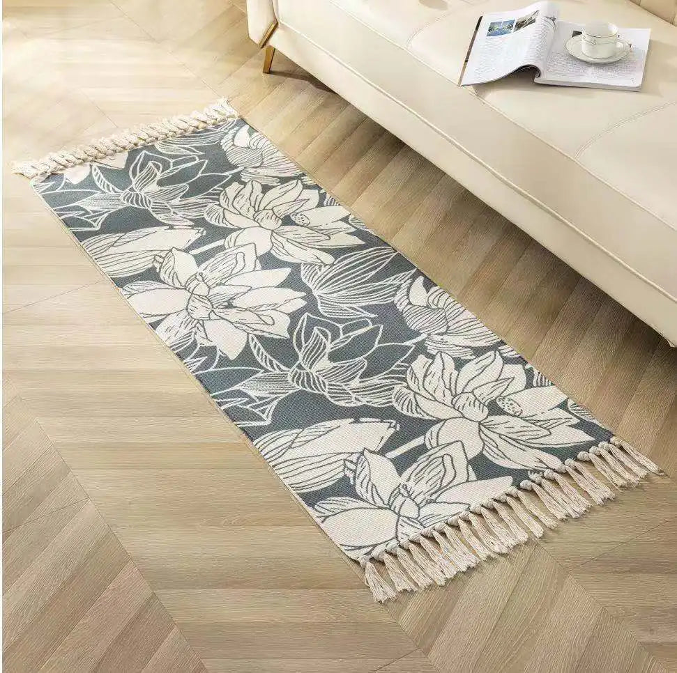 Tapis en coton et lin tissé main — motif berbère - Nesty (vue 11)