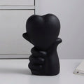 Vase en céramique forme cœur — noir et blanc (vue 6) - Nesty