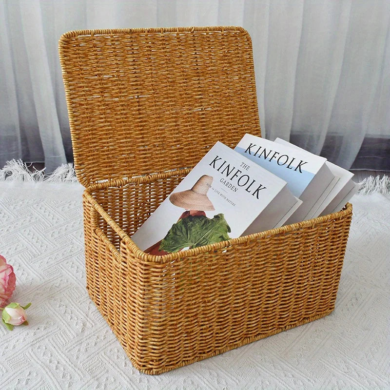 Panier de rangement tressé avec couvercle - Nesty (vue 2)