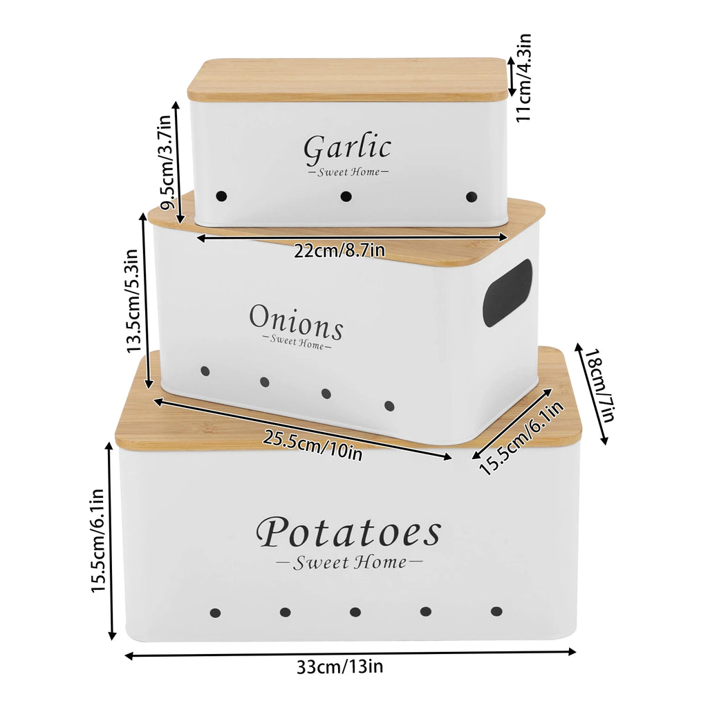 Set de 3 boîtes de rangement ventilées, couvercles en bambou (vue 8) - Nesty