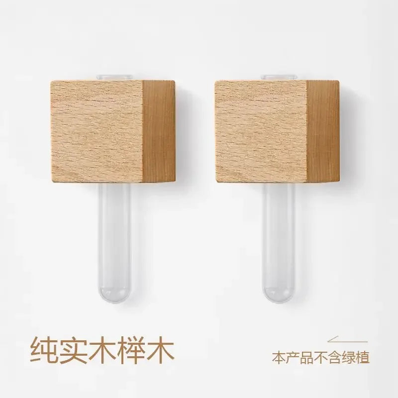 Mini vase tube aimanté en bois — mini vase mural (vue 7) - Nesty