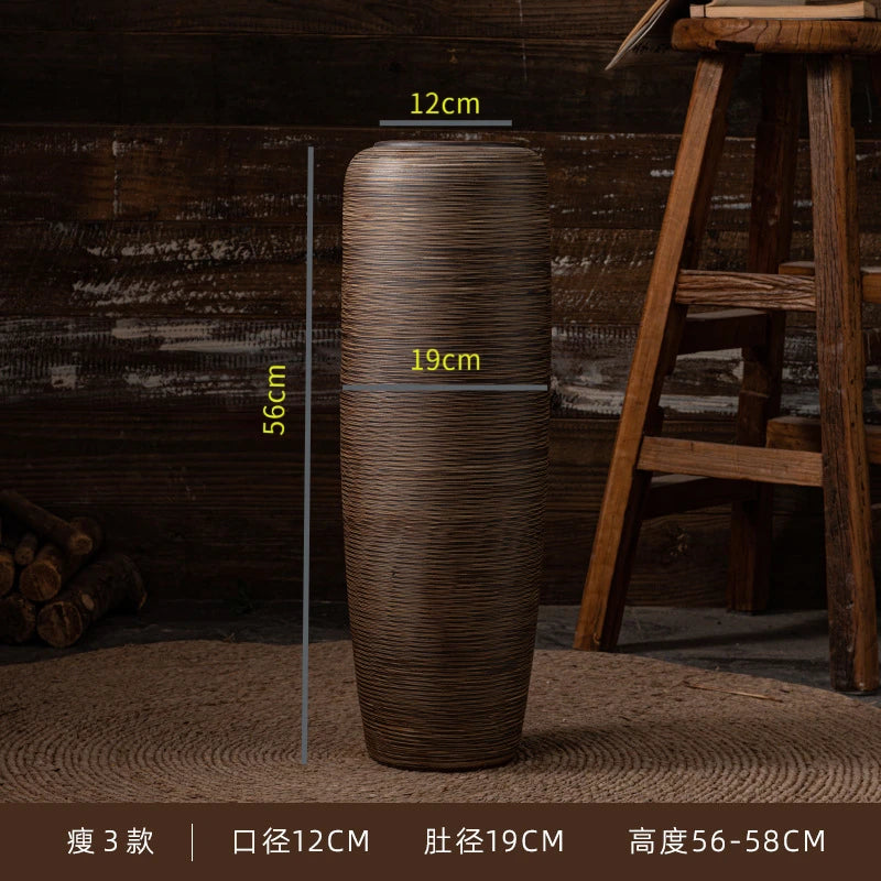 Grand vase en céramique sur pied, style asiatique - Nesty (vue 10)