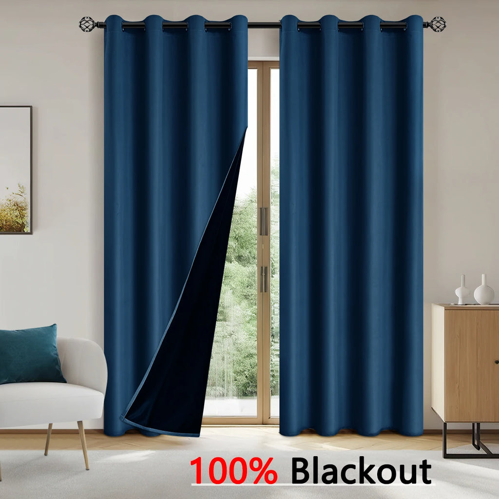 Rideaux occultants doublés Nesty - Lot de 2 pour chambre (vue 8)