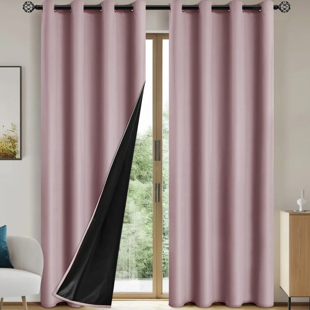Rideaux occultants doublés Nesty - Lot de 2 pour chambre (vue 15)