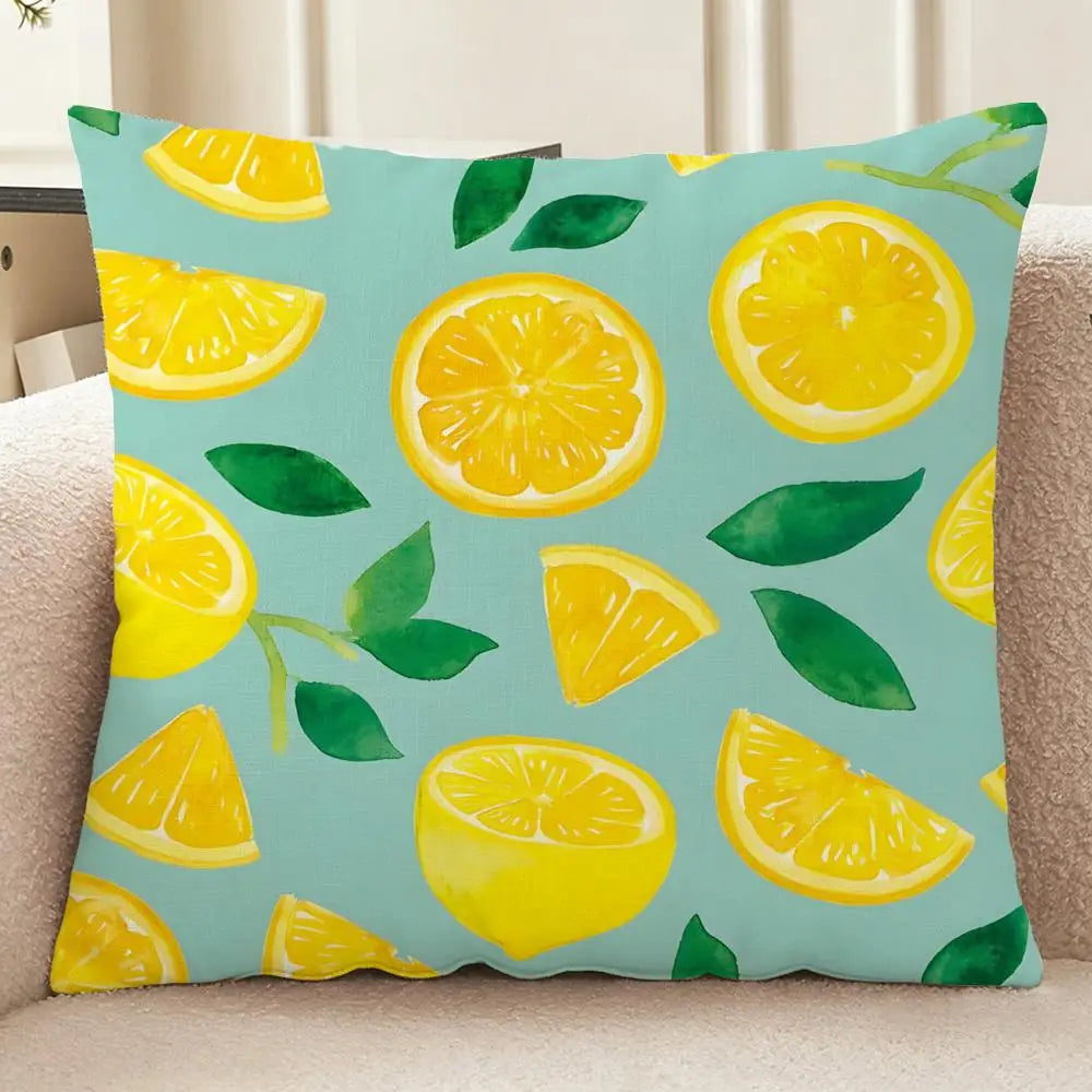 Housse de coussin en lin imitation Nesty - Jaune citron, style léger (vue 15)