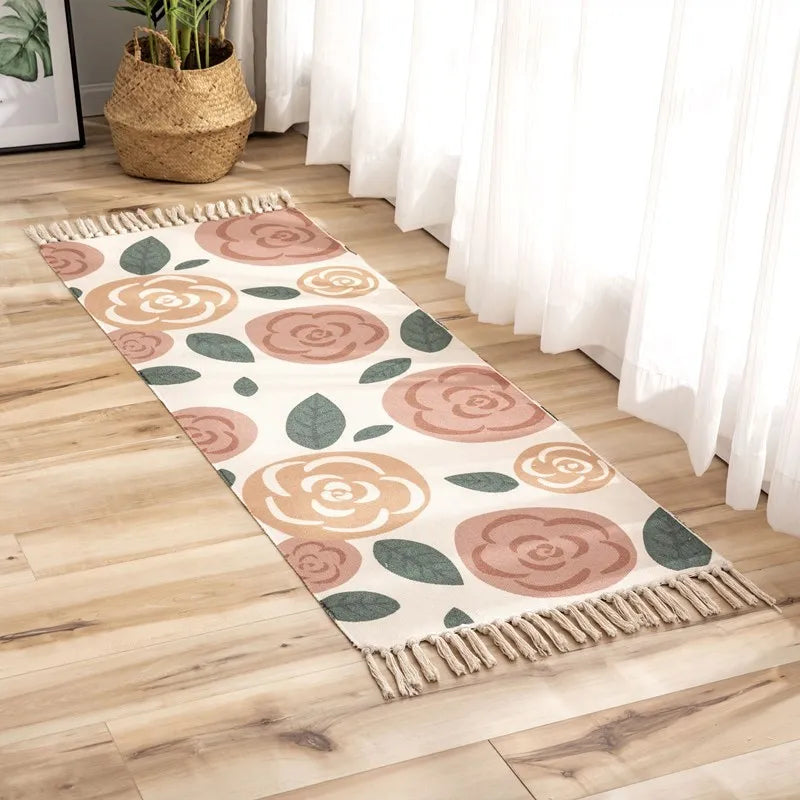 Tapis en coton et lin tissé main — motif berbère - Nesty (vue 8)