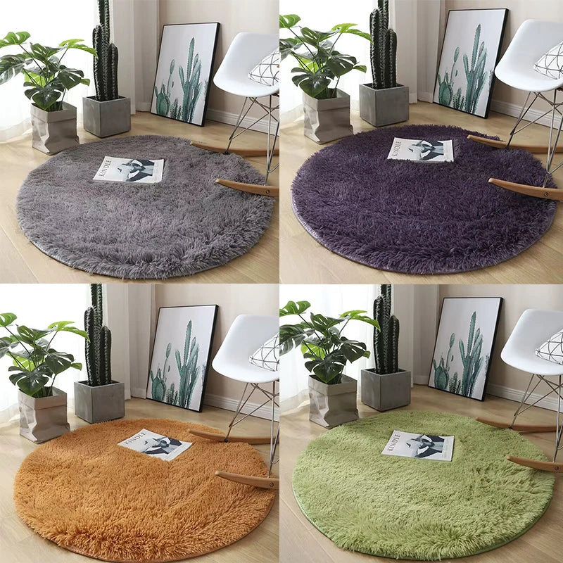 Tapis rond moelleux blanc Nesty - Pour chambre et salon (vue 6)
