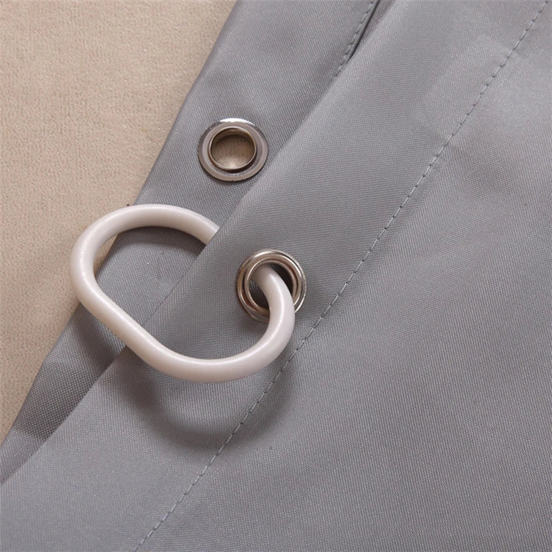 Rideau de douche gris épais en tissu imperméable, grand format - Nesty (vue 3)