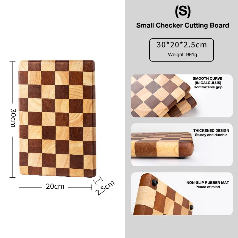 Planche à découper en bois massif, motif mosaïque (vue 9) - Nesty