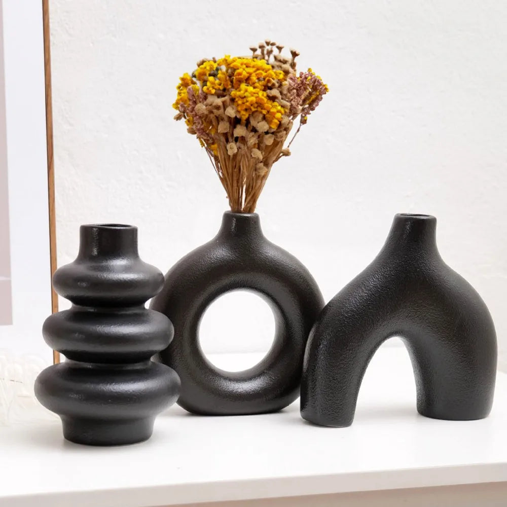 Trio de vases en céramique nordique et bohème - Nesty (vue 6)