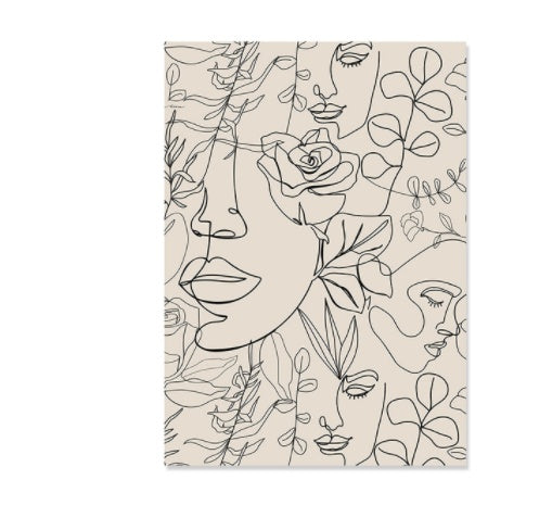 Toile décorative bohème Nesty - Lignes abstraites sur canevas (vue 5)