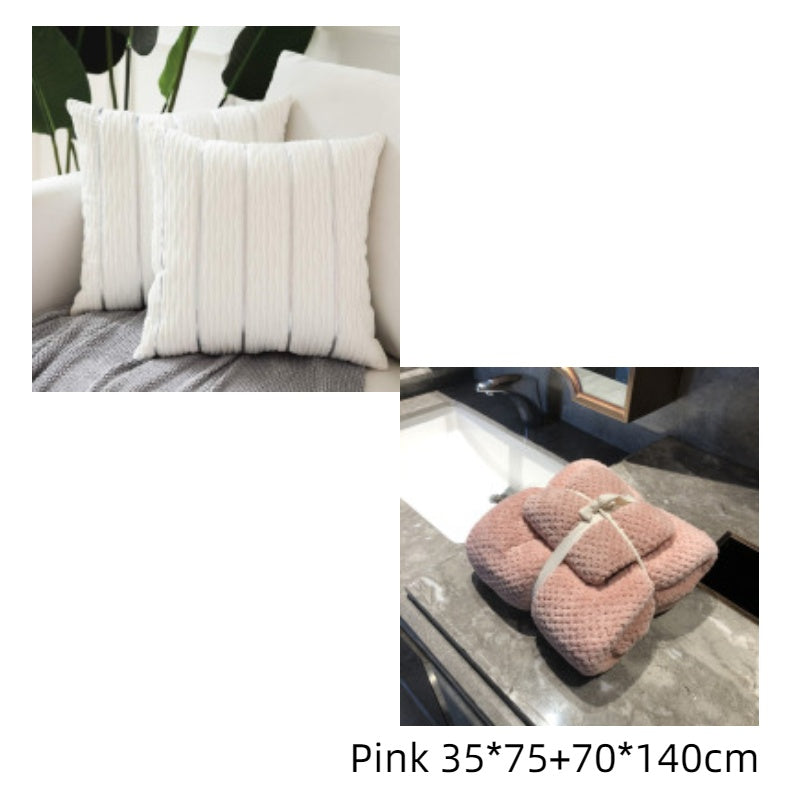 Housse de coussin en velours rayé - Élégance feutrée 45x45 cm (vue 9) - Nesty