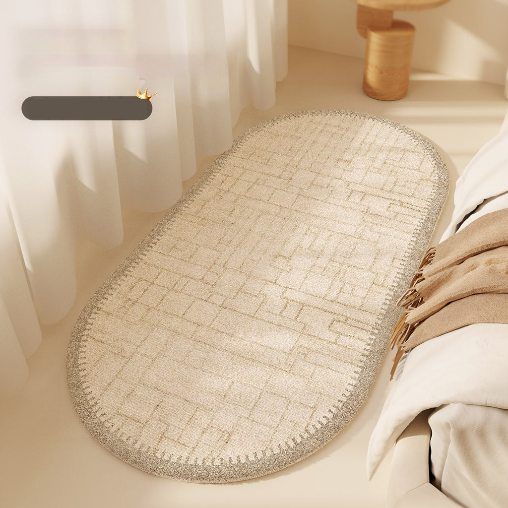 Descente de lit ovale crème - Tapis chevet style français (vue 7) - Nesty