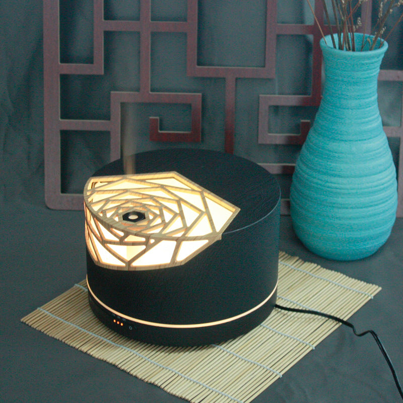 Diffuseur d'huiles essentielles effet bois Nesty - Veilleuse LED chaude pour ambiance cocon (vue 6)