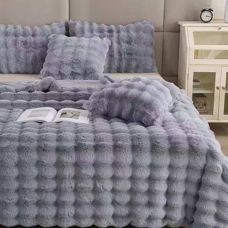 Plaid en velours rabbit Nesty - Couverture moelleuse - Tons doux (vue 18)